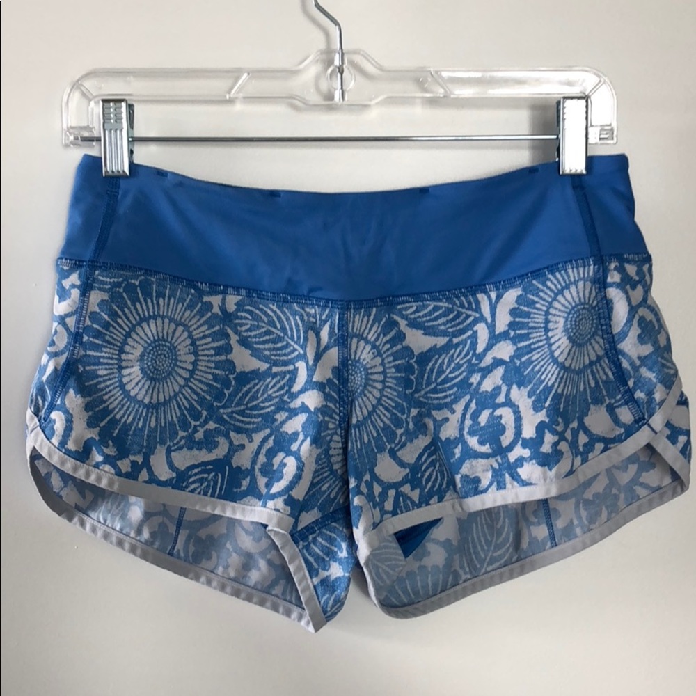 Lululemon blue and white shorts